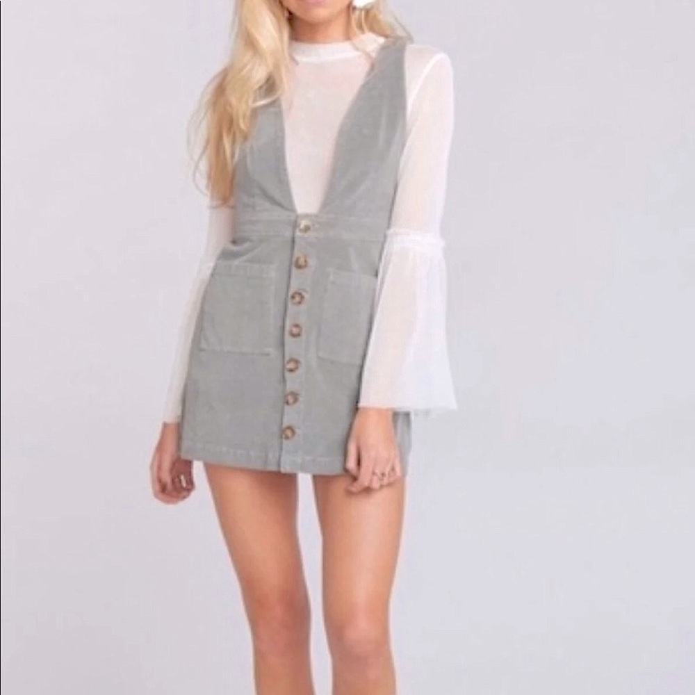 Blue Blush Corduroy Button Down Dress